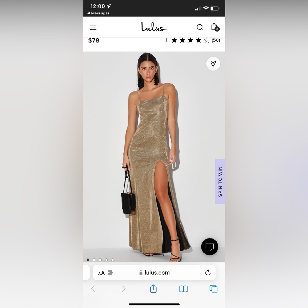 Searching For You Metallic Gold Glitter Mermaid Maxi Dress